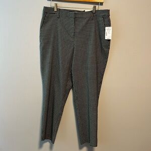 Cleo Plaid Slim Ankle Trouser Pant NWT